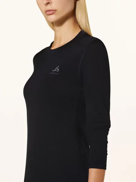 Odlo Koszulka Funkcyjna Merino Z Wełny Merino schwarz czarna