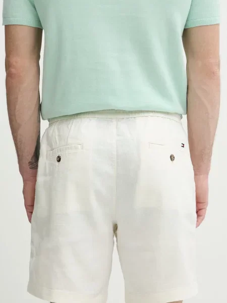 Tommy Hilfiger szorty z lnem beżowe