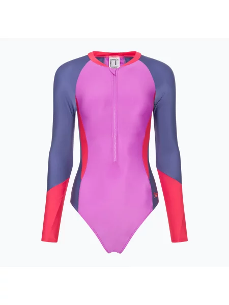Speedo Colour Block дамски бански костюм от една част неоново лилав виолетово
