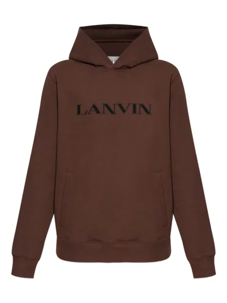 Hanorac cu glugă Lanvin cu broderie maro