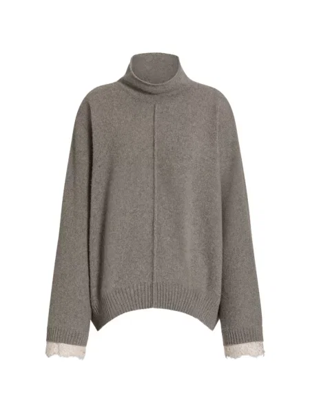 Pulover Alberta Ferretti din dantelă gri