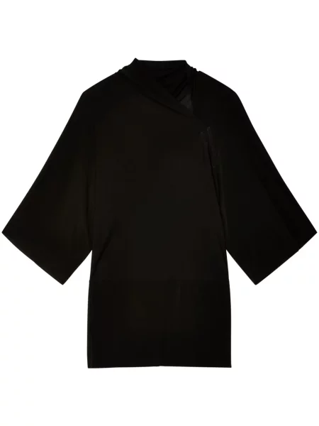 Asymetrické krátké tričko Rick Owens černé