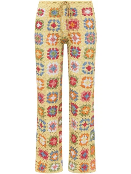 Haftowane spodnie Mixik żółte