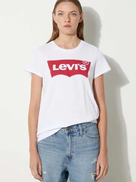 Tricou cu print pentru femei Levi's® alb