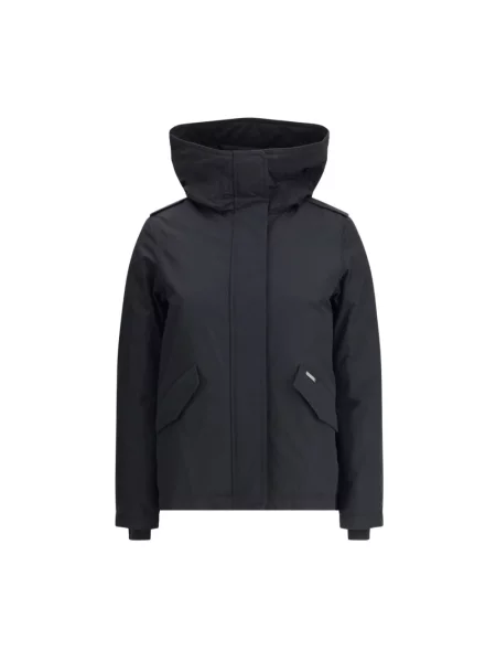 Woolrich Kurtki Kobieta L Kurtka z Kapturem i Pikowaniem czarny