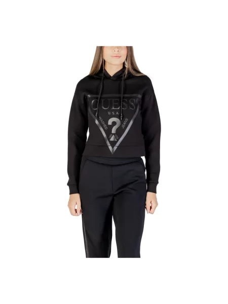 Bluza z kapturem Guess z kapturem czarna