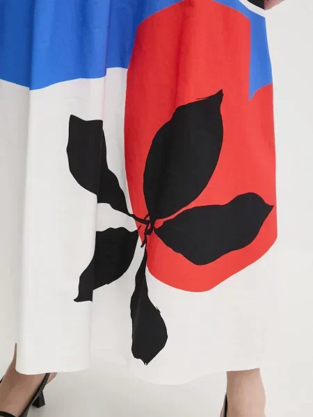 Спідниця Desigual FLOR ONDAS_LACROIX maxi розкльошена чорний