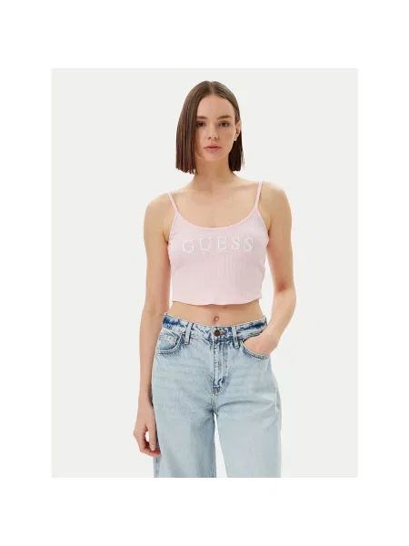 Guess Marškinėliai Regular Fit rožinė