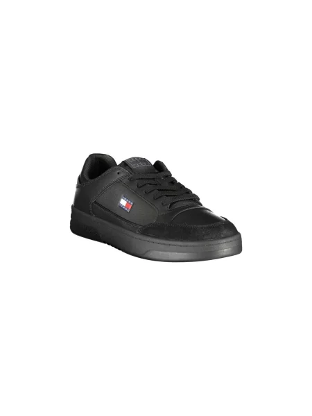 Sneakerși Tommy Jeans din piele negru