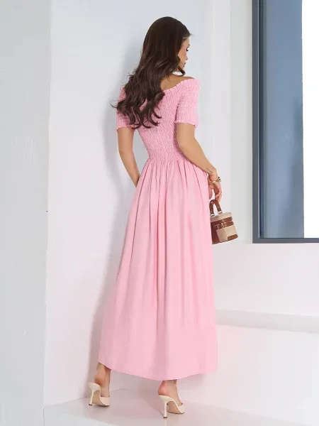 Лляна Сукня максі ISSA Plus рожевий