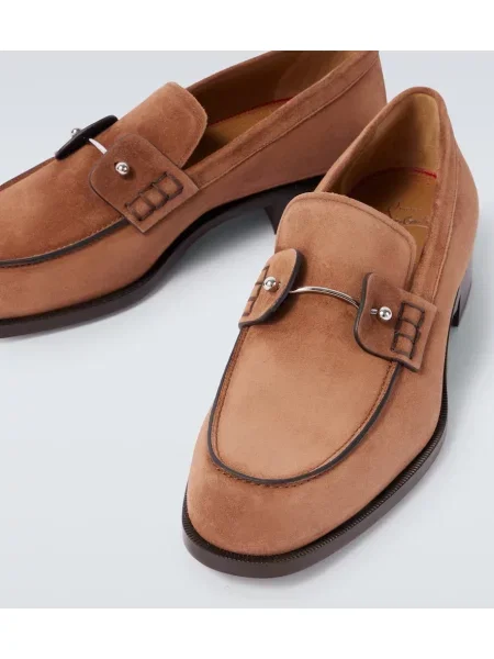 Kožené loafersy Christian Louboutin hnedá