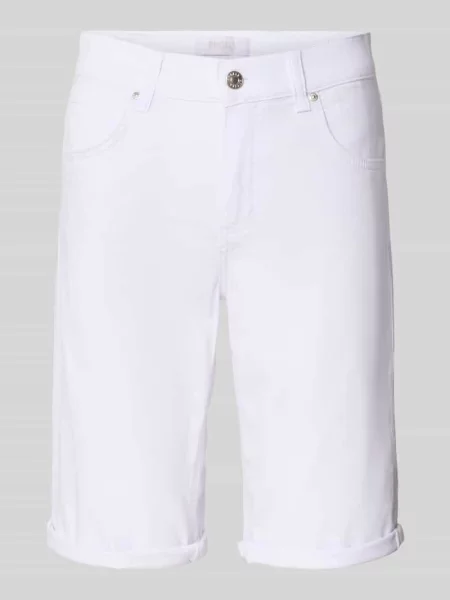 Bermudy o kroju regular fit z denimu z zakładką Angels białe
