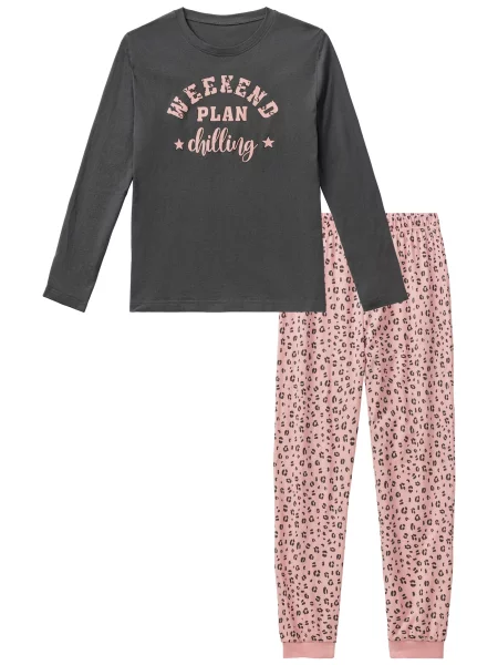 BUFFALO Pijamale Leo gri / roz negru