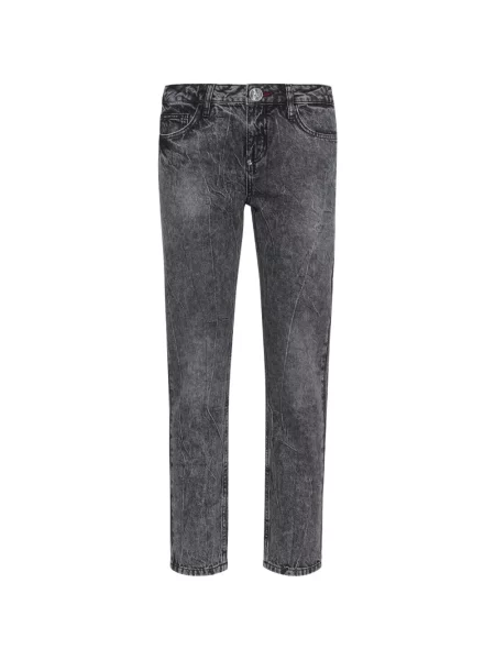 Decupat blugi boyfriend Philipp Plein gri