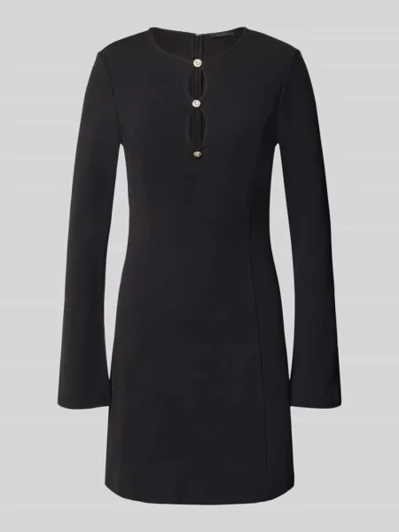Sukienka do kolan z dodatkiem streczu model CLAUDIE' Guess czarna
