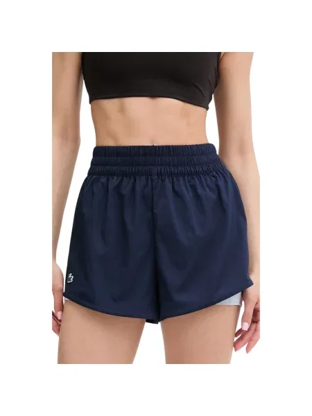 Szorty o kroju regular fit sport z aplikacją z logo Lacoste Sport niebieskie