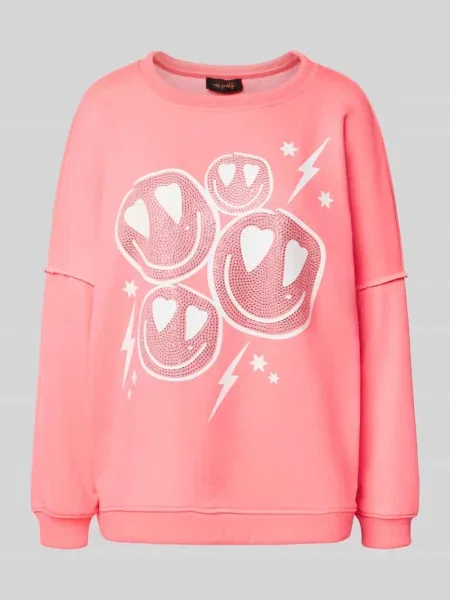 Bluza o kroju oversized z mieszanki bawełny Miss Goodlife różowy