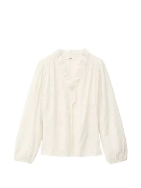 Bluză cu volane Ba&sh cu broderie alb