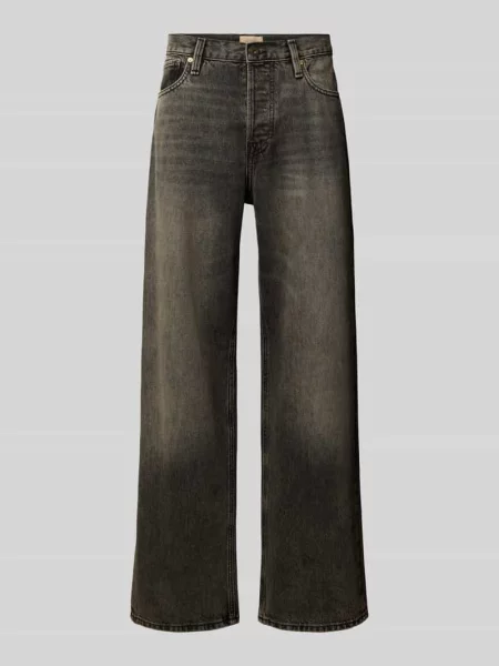Jeansy o kroju wide fit z czystej bawełny Model COOPER' Jack & Jones czarne