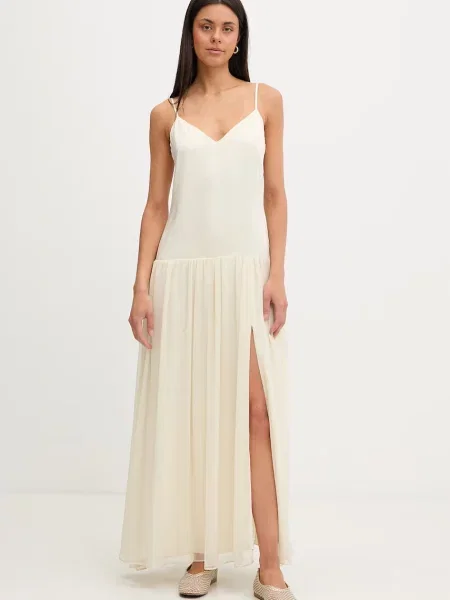 Bardot rochie evazată bej