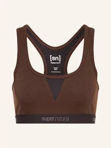 Super.Natural Biustonosz Sportowy Semplice Z Wełną Merino braun brązowy