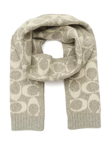 COACH Šal JUMBO SIGNATURE C SCARF / pesek bež