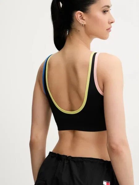 Sportovní podprsenka adidas Originals Linear hladká černá