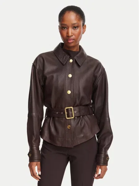 Marciano Guess Usnjena jakna Temno rjava