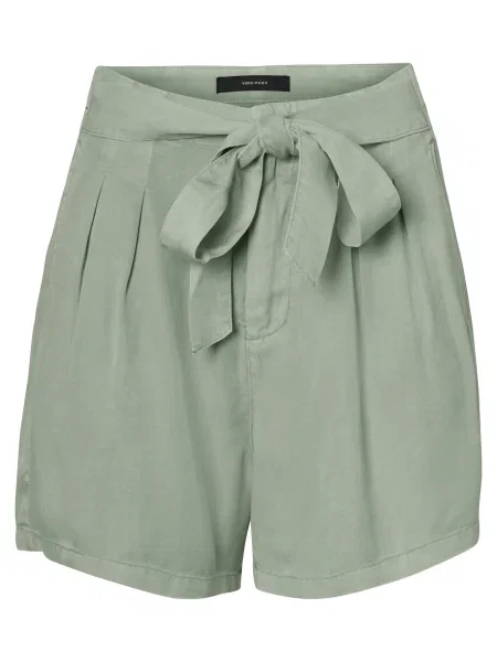 VERO MODA Klostuotos kelnės Mia pastelinė žalia