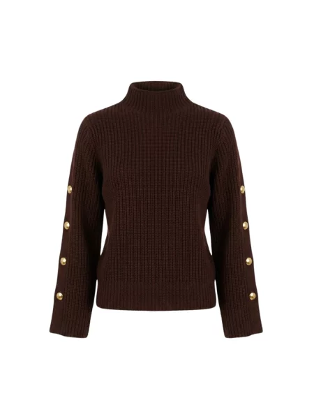 Sweter z golfem Twinset brązowy