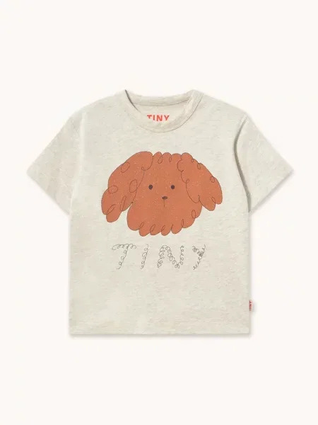 Tinycottons tričko detské CURLY DOG GRAPHIC TEE biela
