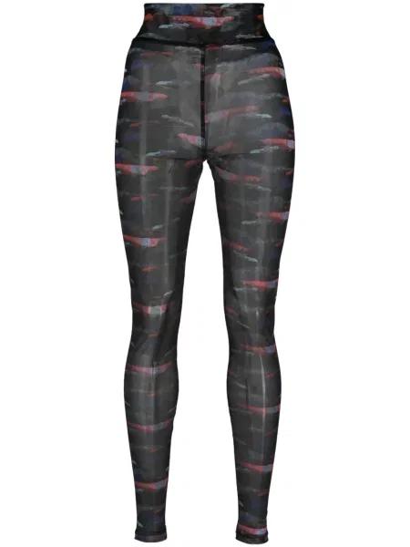 Prozirne mrežaste tajice Henrik Vibskov s printom crna