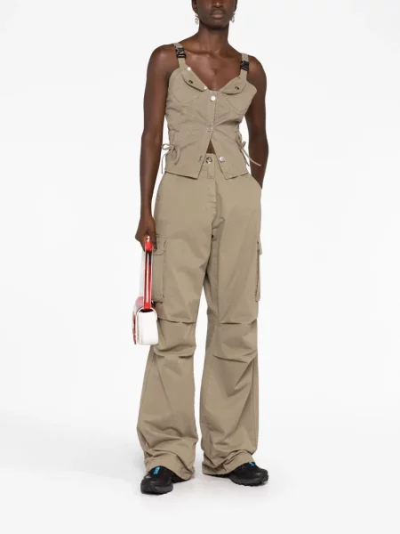 Plačiakojis cargo stiliaus kelnės Coperni žalia