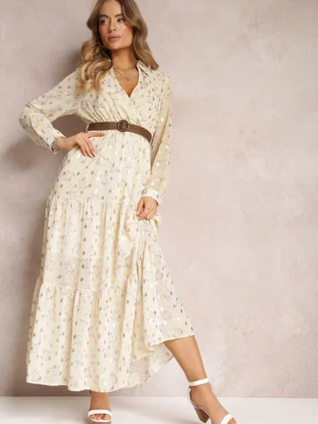 Rochie deschis Sachiel galben