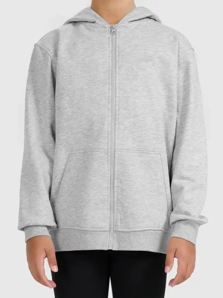 4F bluza dla dziewczynki rozpinana z kapturem szary