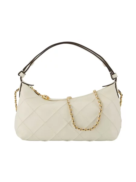 Kopertówka Tory Burch skórzana beżowa