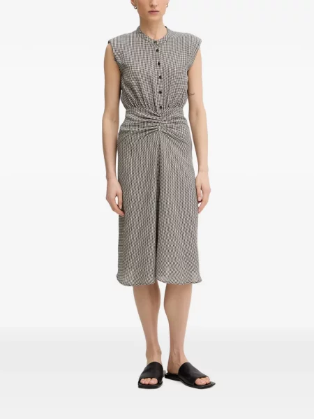 Rochie midi Sessun în carouri alb