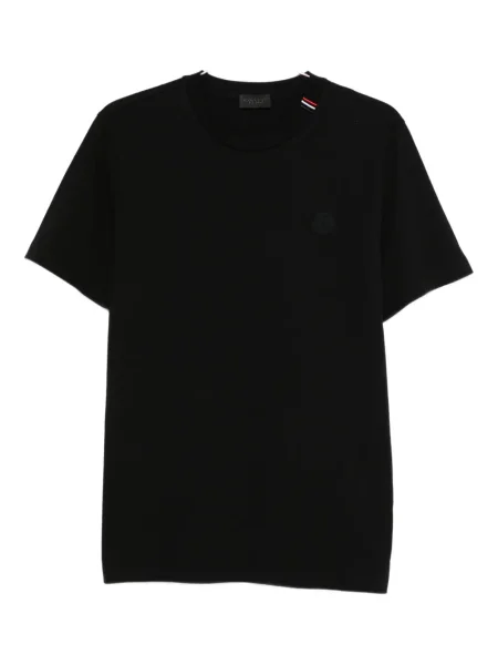 Tricou Moncler cu dungi scurt negru