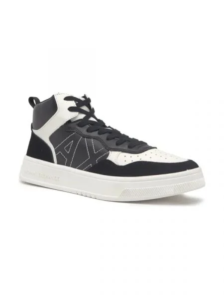 Armani Exchange Sneakers ENGLISH cu adaos de piele negru