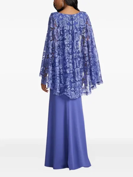 Sukienka Tadashi Shoji w kwiatki garniturowa fioletowa