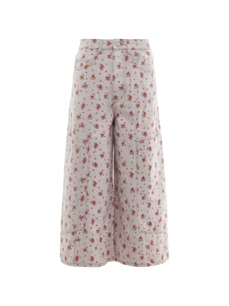 Blugi Ganni cu model floral cu imagine roz