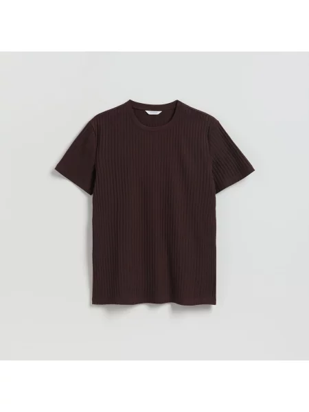 Reserved Regular szabású póló sötétbarna