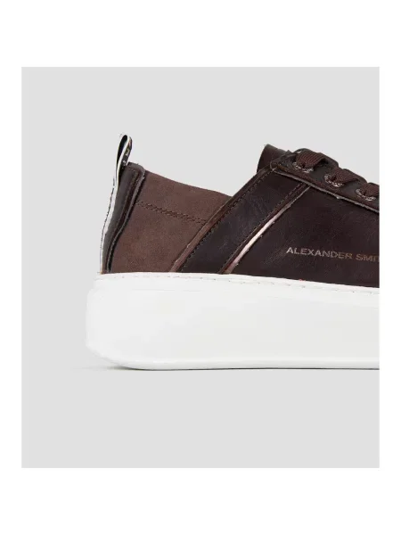 Sneakersy Alexander Smith skórzane brązowe