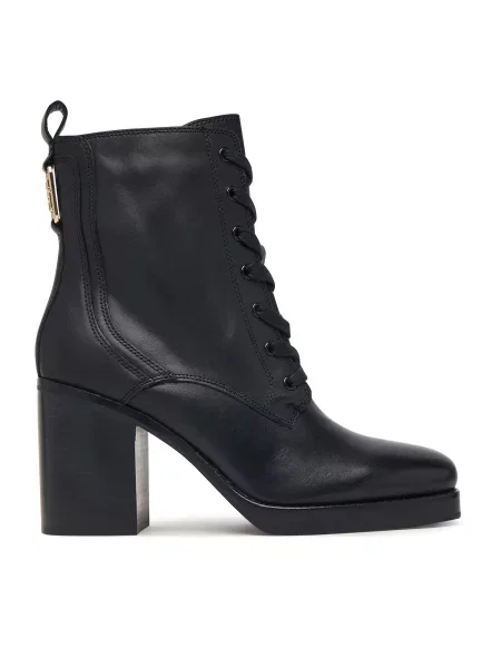 Ghete Tommy Hilfiger Ltr Square Toe Heel Lace-Up Boot negru
