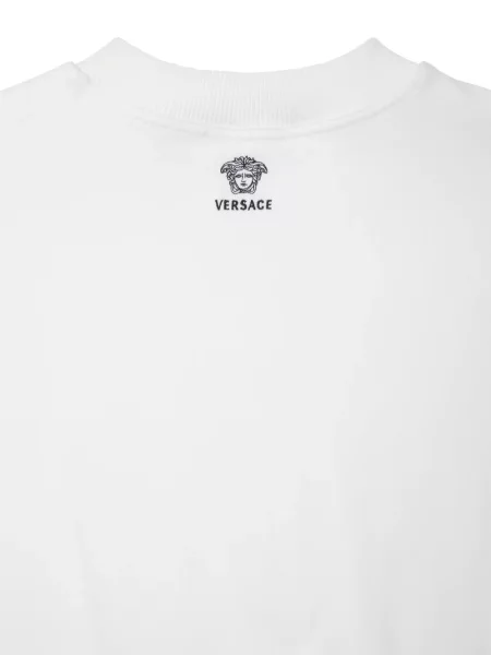 Tricou Versace cu nervuri alb