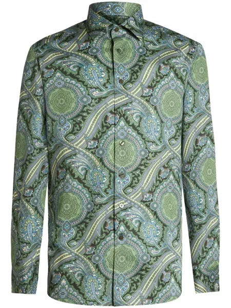 Cămașă Etro cu imagine cu model paisley verde