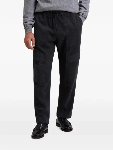 Pantaloni Woolrich de lână cu cordon gri