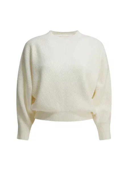 Dzianinowy sweter z golfem Sa Su Phi biały