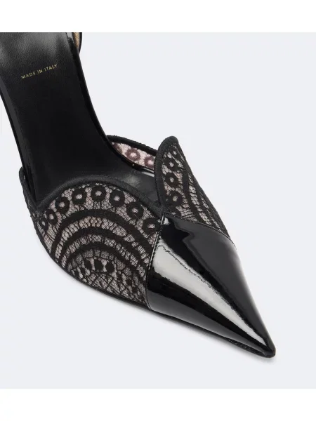 Pantofi cu toc Tom Ford din piele de lac negru