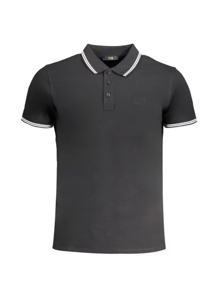 Tricou polo Cavalli Class cu broderie negru